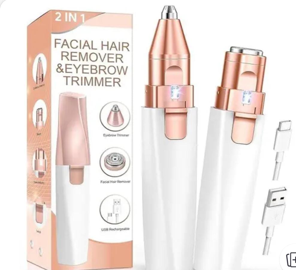2-in-1 Multifunctional Electric Facial Hair Remover & Eyebrow Trimmer for Women