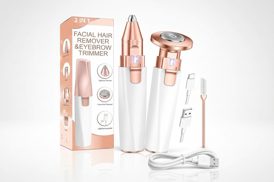2-in-1 Multifunctional Electric Facial Hair Remover & Eyebrow Trimmer for Women