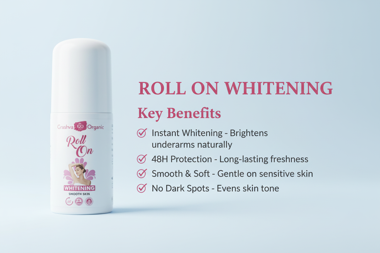 Roll On Whitening Deodorant with key benefits