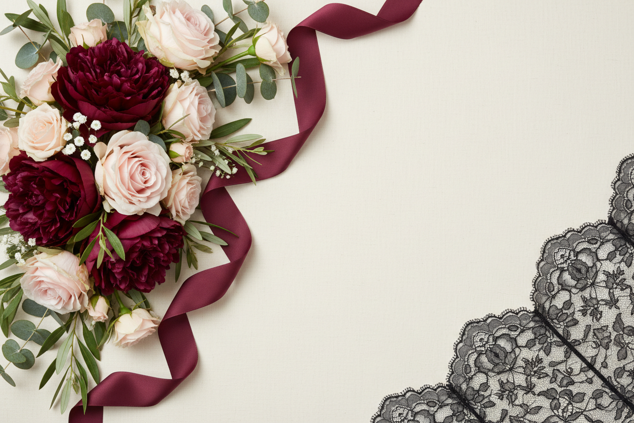 Modern floral arrangement banner