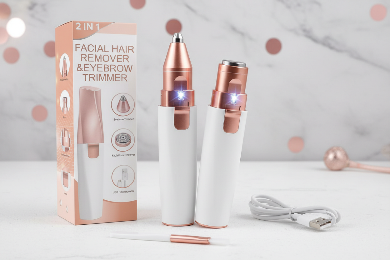 2-in-1 Multifunctional Electric Facial Hair Remover & Eyebrow Trimmer for Women