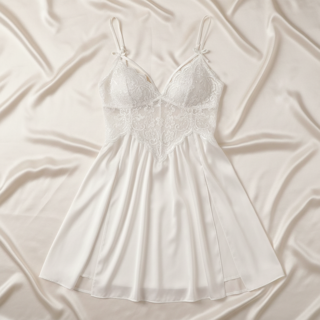 White Slip Dress Top View
